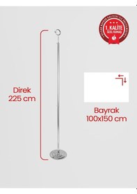 Resim Adalet Bakanlığı Makam Bayrağı - Saçaklı Krom Set 100 x 150 CM 