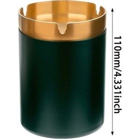 Resim Xuweiwei Rüzgar Geçirmez Paslanmaz Çelik Green Kapaklı Araç Ve Ev İçin Küllük 