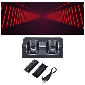 Resim Vkemall Wii/wii U Kumanda İki Pilli Şarj Docks, 2800mah Yenilenebilir Pil Seti, Abs Malzeme, Kolay Kullanim, Siyah Pillerle Teslim 