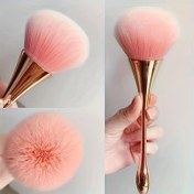 Resim Gül Altın Akrilik Saplı Pudra Allık Fırçası - Parfümsüz, Tüm Cilt Tipleri İçin, Kusursuz Uygulama İçin Polyester Kıllar, Saplı 