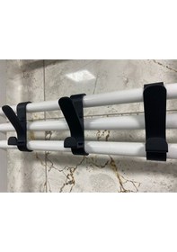 Resim Banyo Mutfak Askısı Havlu Ve Havlupan Askısı 3 Adet Siyah Siyah 