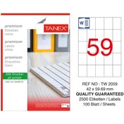 Resim Tanex Tw-2059 Laser Etiket 100'lü Paket 