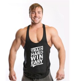 Resim Ghedto Train Hard Win Easy Gym Fitness Tank Top Sporcu Atleti [siyah] 