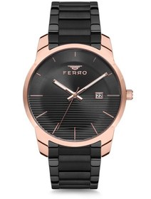 Resim FERRO Siyah Çelik Kordon Erkek Kol Saati F81883a-898-r 
