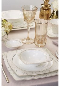 Resim Karaca Fine Pearl New Antares 62 Parça 12 Kişilik İnci Yemek Takımı Kare 