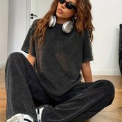 Resim Kadınlar İçin Y2K Sonbahar/Kış Modası Yuvarlak Yaka Kısa Kollu Bol Kesim Pantolon 