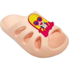 Resim Akım E300-24 Barbie Figürlü Suya Dayanıklı Kız Çocuk Terlik 24-35 Pudra 