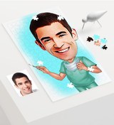 Resim Kişiye Özel Bay Cerrah Karikatür 240 Parça A3 Puzzle - 1 