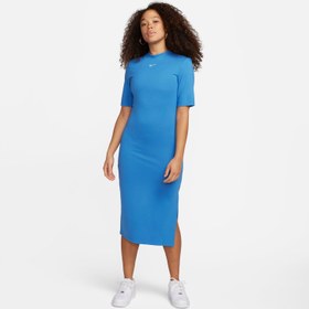 Resim Nike Sportswear Chill Knit Sportswear Kadın Mavi Elbise 
