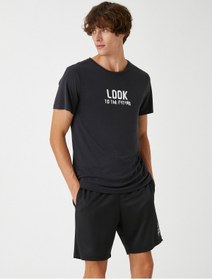 Resim Koton Basic Spor Tişört Slogan Baskılı Modal Karışımlı 