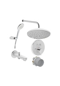 Resim Artema Aquaheat Ankastre Termostatik Duş Seti Krom A49293 