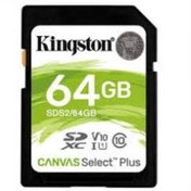 Resim Kingston SDS2-64GB 64GB SDXC Canvas Select Plus 100R C10 UHS-I U1 V10 Hafıza Kartı 