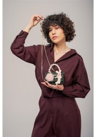 Resim Siyah Beyaz Kadın El Ve Omuz Çantası 17944 Siyah-beyaz Siyah - Beyaz 