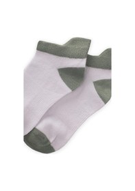 Resim Cigit Burnu Topuğu Rekli Çocuk Patik Çorap 5-12 Yaş Çağla Yeşili Yeşil 
