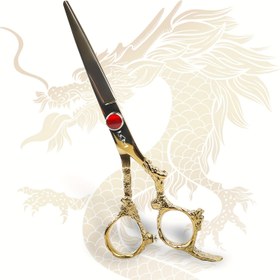 Resim Dragon Totem 6 İnç Paslanmaz Çelik Saç Kesme Makasları Pürüzsüz Jilet Kenar Bıçaklarıyla - Salon Berber ve Kişisel Kullanım İçin Uygun 