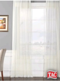 Resim Taç Düz Beyaz Vual Tül Perde / Ölçünüze Özel Dikim 