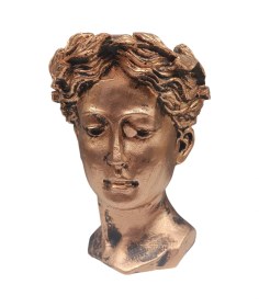 Resim Dekoratif Polyester Tekli Helen Saksı Vazo Bakır Eskitme 