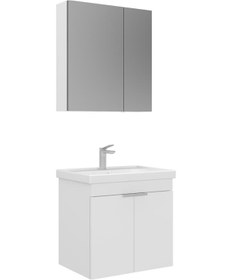 Resim Orka Desna 60 Cm Mat Beyaz Banyo Dolabı Takımı Beyaz 