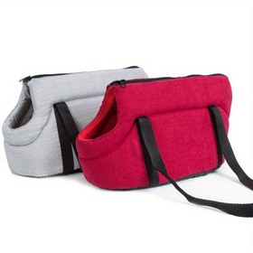 Resim 1'li Paket Katlanabilir Tek Omuzlu Kedi & Köpek Sırt Çantası - Nefes Alabilen Havalandırma Filesi, Güvenli Fermuarlı Kapama, Eller Serbest Dış Mekan Taşıyıcı Yürüyüş, Seyahat, Araba İçin - Rahat Evcil Hayvan Askılık Çanta, Evcil Hayvan Taşıma Sırt Çantası, Şık Aksesuar, Havalandırılmış File Tasarımı 