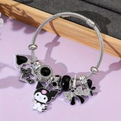 Resim Sanrio için for kuromi Gotik Charm Bileklik - Taşlı Kalp ve Yay Enamel Kolye, Çelik Alaşım Kawaii Takı, Gençler ve Kadınlar İçin Günlük Giyim, Konserler, Hediyeler, Festivite Uygun Aksesuar, Eğlenceli Tasarım, Sentetik Kristal Kolye 