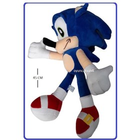 Resim Sonıc Peluş 45Cm Büyük Boy Oyuncak Sonic Yurtdışı Kadife Sonik 