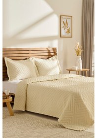 Resim Kaşmir Home Essence Çift Kişilik Yatak Örtüsü Takımı Ekru Ekru 