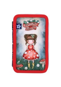 Resim Santoro Gorjuss Little Mushroom 3 Katlı İçi Dolu Kalem Çantası 607gj35 Çok Renkli 