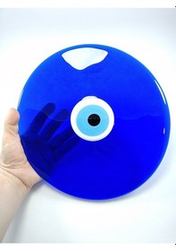 Resim Cam Nazar Boncuğu Deliksiz 25 Cm Ev Dekoru El Yapımı Hediyelik Eş 