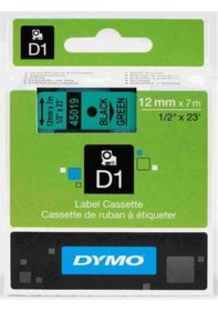 Resim Dymo D1 Şerit 12MM X 7M Yeşil / Siyah 720590 45019 