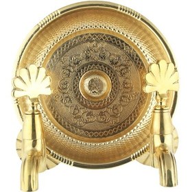 Resim FKN İkili Hamam Taslı Lüx Yonca Sarı Osmanlı Musluk 