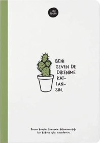 Resim Hisli Şeyler Beni Seven Dikenime Katlansın Çizgili Defter 14 X 20 Cm 64 Yaprak No Color 