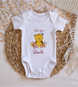 Resim Bitmeyenkartus Bk Kids Isimli Bebek Body Zıbın - Model 15 Beyaz 