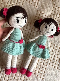 Resim El Örgüsü Amigurumi Bebekler Özel Tasarım - Mavi Elbise 