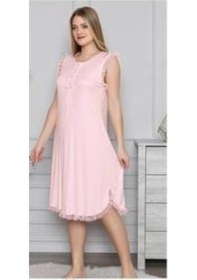 Resim Limissi 313 Pembe Hamile Lohusa Dantelli Gecelik 