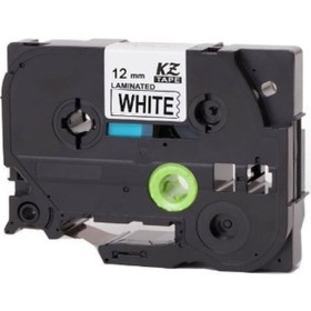 Resim Brother P Touch Tz Tape Hge231 Beyaz Etikete Siyah 12Mmx8M 