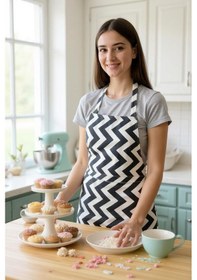 Resim Zikzak Desenli Mutfak Önlüğü Desenli 