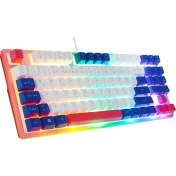 Resim Acer eMachines EAK216 Beyaz/Mavi/Kırmızı USB Rainbow Aydınlatmalı Q Standart TKL Klavye 