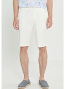 Resim AC&Co / Altınyıldız Classics Erkek Beyaz Comfort Fit Rahat Kesim Yan Cepli Keten Şort Beyaz 