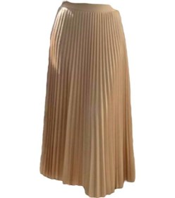Resim Eren Style Pileli Pamuklu Dokuma Viskon Kışlık Etek 95 Cm - 38-48 CAMEL 
