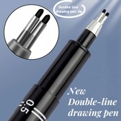Resim Yeni Çift Çizgili Jel Kalem 0.1Mm/0.3Mm/0.5Mm, Çift Çizgili Jel Kalem, Mimarlar İçin Bir Gereklilik, Sınav Çizimleri, Not Alma ve Boyama İçin Bir Ürün 