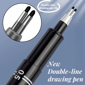 Resim Yeni Çift Çizgili Jel Kalem 0.1Mm/0.3Mm/0.5Mm, Çift Çizgili Jel Kalem, Mimarlar İçin Bir Gereklilik, Sınav Çizimleri, Not Alma ve Boyama İçin Bir Ürün 