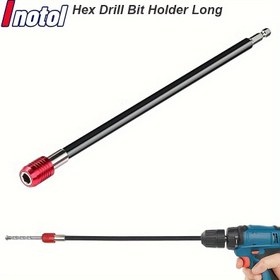 Resim Ekstra Uzun Manyetik Altıgen Matkap Ucu Tutucu - Hızlı Serbest Bırakma, Zor Ulaşılabilir Alanlar İçin 1/4" Şaft Uzatma, Dayanıklı Krom Vanadyum Çelik, 11.8" El Aleti 