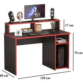 Resim Oyuncu Masası Gamer Model Çalışma Masası Siyah-kırmızı Model Nehir Model 
