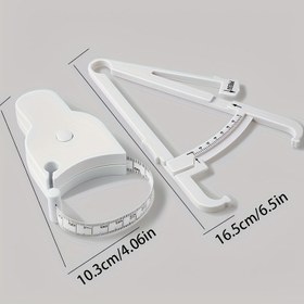 Resim Set of 1 Vücut Yağı Kaliperi ve Bel Ölçü Bandı - Herkes İçin Taşınabilir Bir El Tipi Yağ Kaliperi ve Bandı, Fitness Takibi ve Kilo Kaybı İçin Tasarlanmış. 