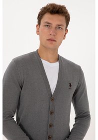 Resim U.s. Polo Assn. Erkek Gri Melanj Hırka Triko 50313702-vr086 Gri Melanj 