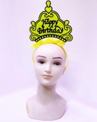 Resim Nessiworld Happy Birthday Neon Sarı Renk Doğum Günü Tacı 24x15 cm 