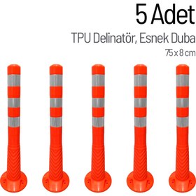 Resim İleri Trafik 5'li Delinatör Seti 75x8 cm TPU, Esnek Duba 