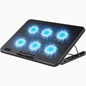 Resim LIANGSTAR 6 Fanlı Dizüstü Bilgisayar Soğutma Fanı, 7 Yükseklik Ayarı, 12-17 İnç Uyumlu 