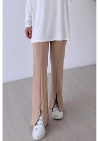 Resim Kahijab Yırtmaç Detay Pantolon - Camel Camel 