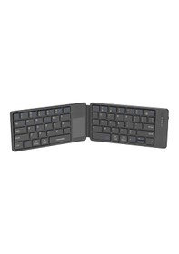 Resim Lenyes Wk109 Sessiz Tuş Tasarımlı Touch Padli Katlanabilir Bluetoothlu Kablosuz Klavye Siyah 